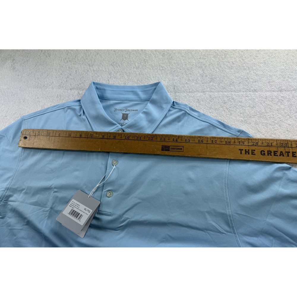 Hickey Freeman Mens Golf Polo Shirt Sky Blue Size XL Stretch Wicking Performance - Picture 16 of 16